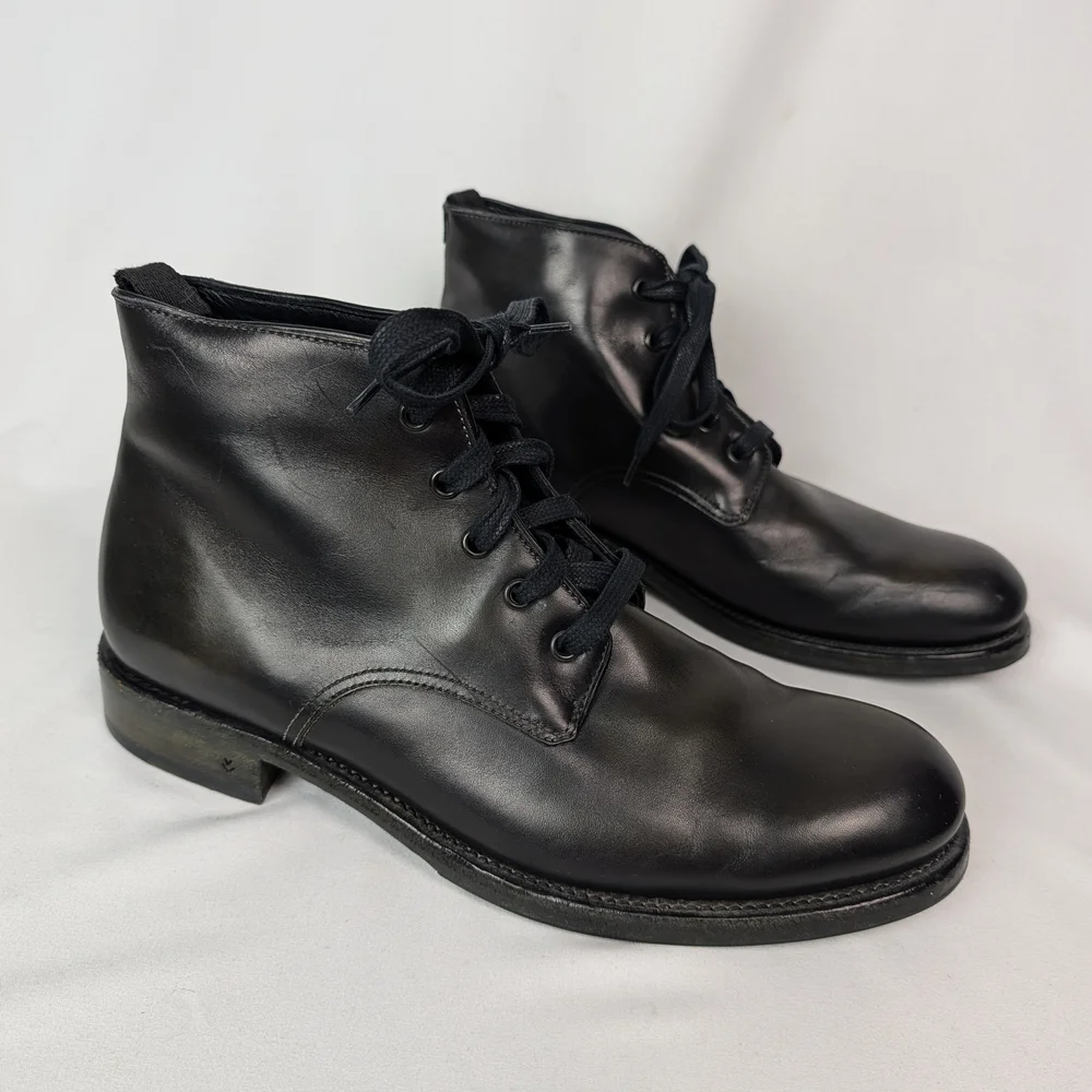 John Varvatos Leather Lace Up Ankle Boots